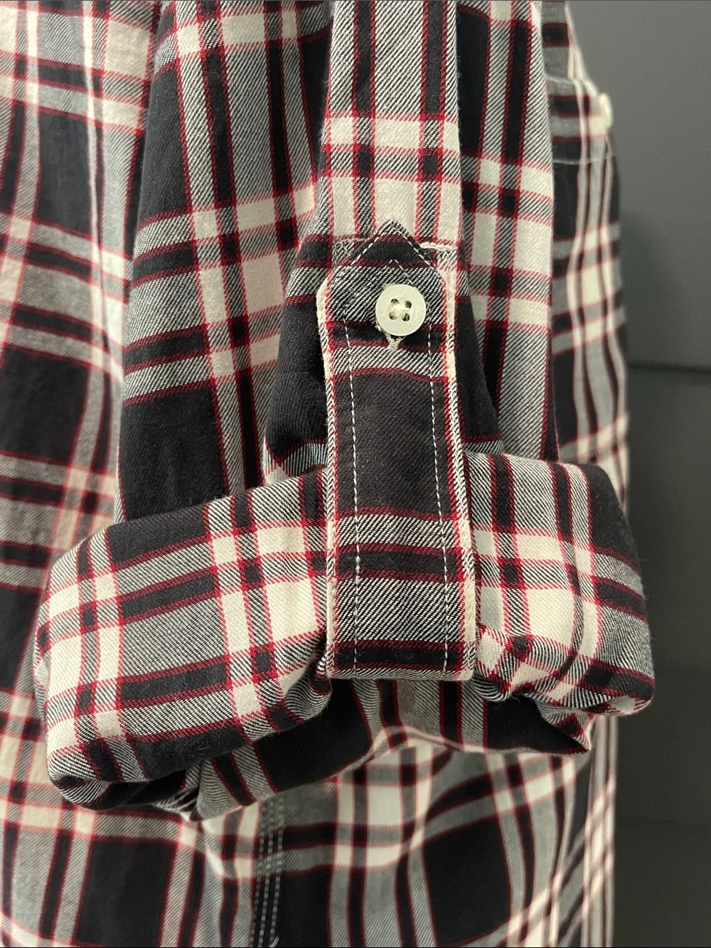 Ralph Lauren Plaid Preppy Cotton Button Down Shirt With Roll Tab Sleeve Size L - Picture 6 of 8